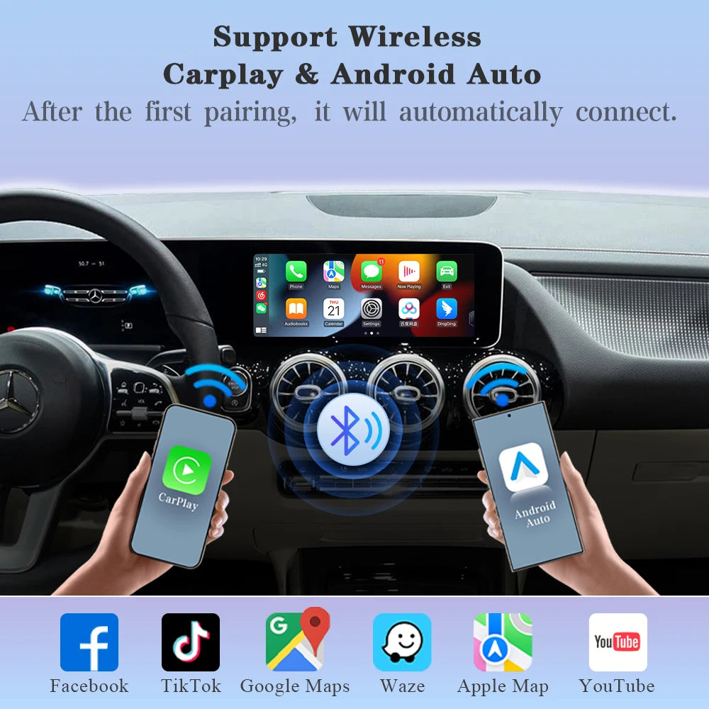AUTOTOP 10.25/12.3 pouces double écran tactile Android Carplay pour Mercedes Benz nouveau A C E GLA MBUX NTG6.0 unité principale après modèle 2018