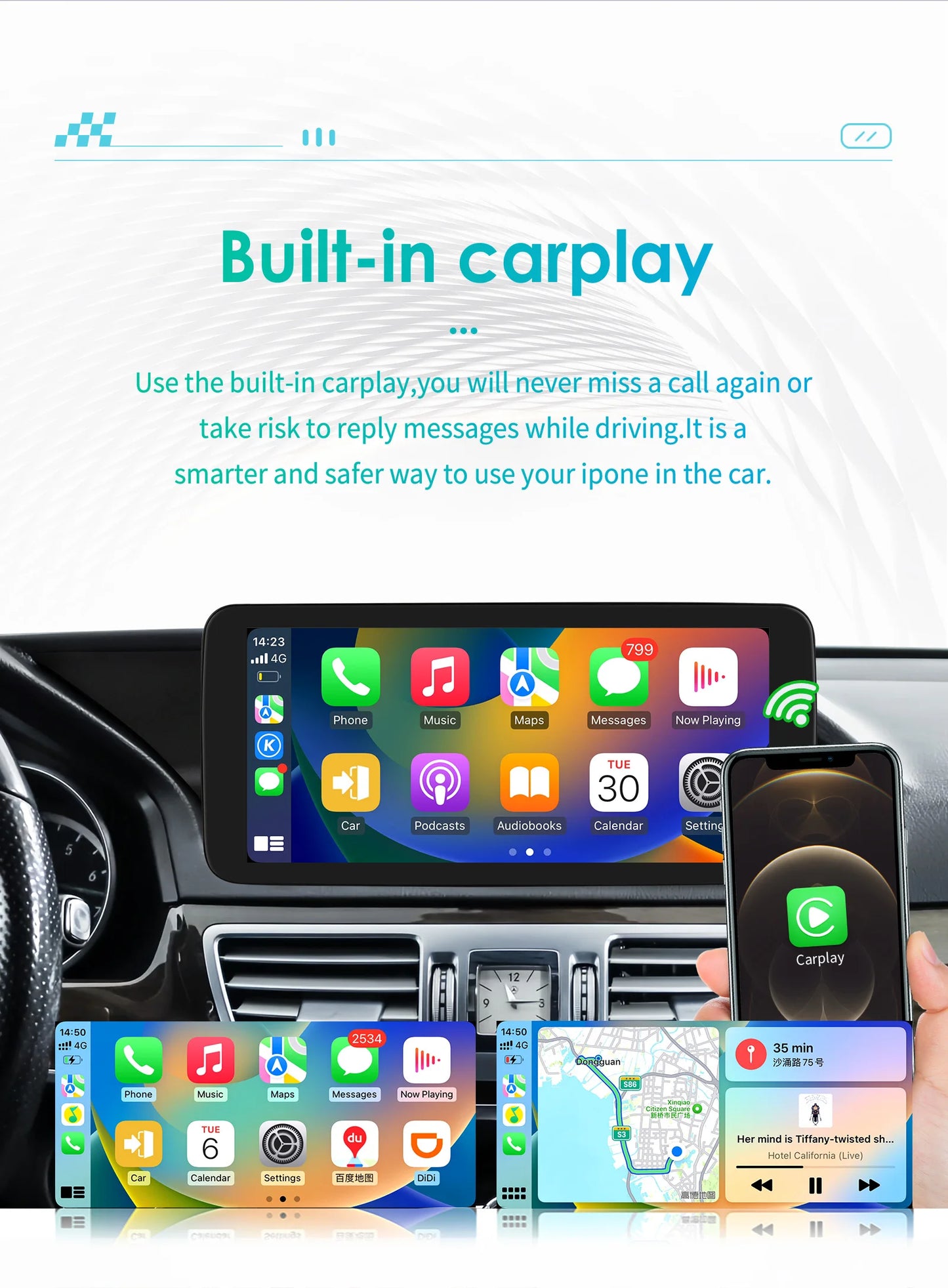 Autoradio Android 13 de 10.25 Pouces avec Lecteur de Limitation 4G Carplay, pour Mercedes Benz W212 Classe E NTG 4.0 4.5 5.0 E200 E230 E260 E300 S212