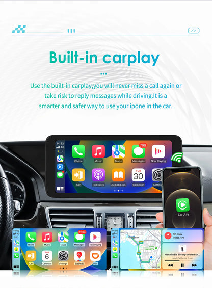 Autoradio Android 13 de 10.25 Pouces avec Lecteur de Limitation 4G Carplay, pour Mercedes Benz W212 Classe E NTG 4.0 4.5 5.0 E200 E230 E260 E300 S212