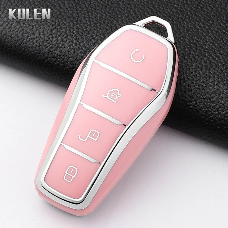 Pour BYD Song Plus Atto 3 Han EV Tang DM Qin joint dauphin mode TPU voiture clé housse protégée porte-clés Fob accessoires
