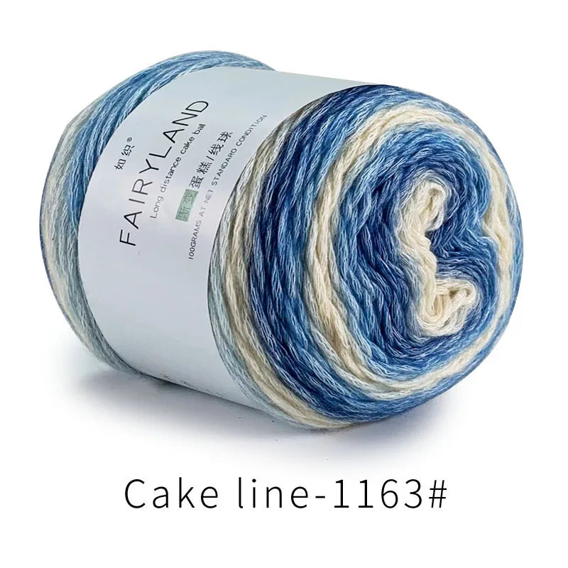 Fil à gâteau dégradé pour tricoter à la main, fil coloré au Crochet, Section moyenne et épaisse, fil arc-en-ciel en laine de coton teint, 100 g/pièce