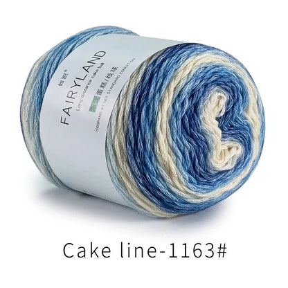Fil à gâteau dégradé pour tricoter à la main, fil coloré au Crochet, Section moyenne et épaisse, fil arc-en-ciel en laine de coton teint, 100 g/pièce