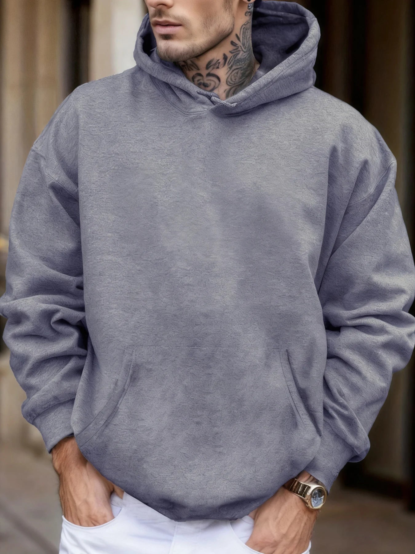 Sweat-shirt à capuche pour homme, doux et solide, confortable, avec poches en polaire, basique, chaud, Streetwear, décontracté, ample, unisexe, automne