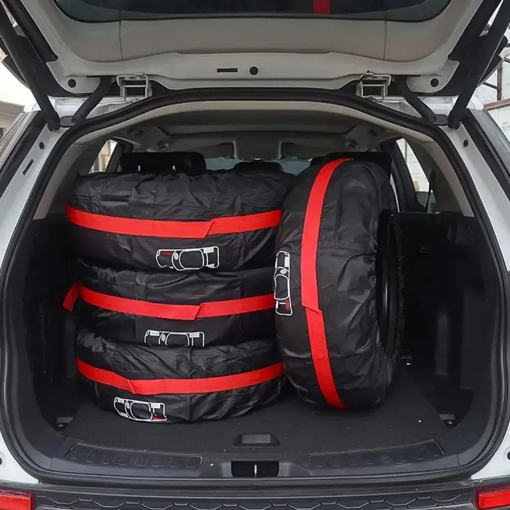 Housse de protection en Polyester pour pneus de secours de voiture, 1 pièce/4 pièces, sacs de rangement pour pneus de roues automobiles, accessoires de pneus de véhicule, protection anti-poussière, style