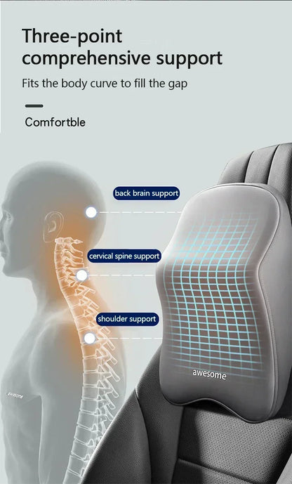 Nouvel appui-tête de voiture avec support lombaire, coussin en mousse à mémoire de forme pour le cou et protection des épaules pour un confort amélioré