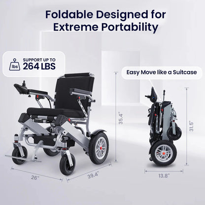 Chaises roulantes électriques pour adultes, fauteuil roulant électrique léger pliable, fauteuil roulant électrique pliant, mobilité motorisée pour handicapés