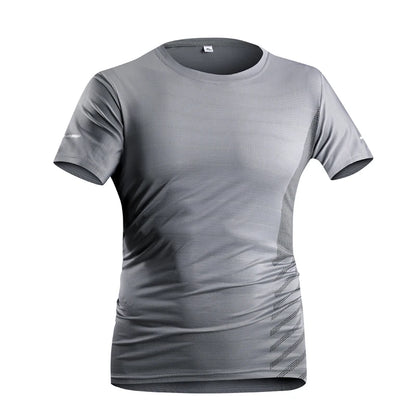 T-shirt de course à manches courtes pour hommes, Ice InjThin, Top Casting, Impression, vaccage rapide, Respirant, Fitness, Sports, Été, 5XL