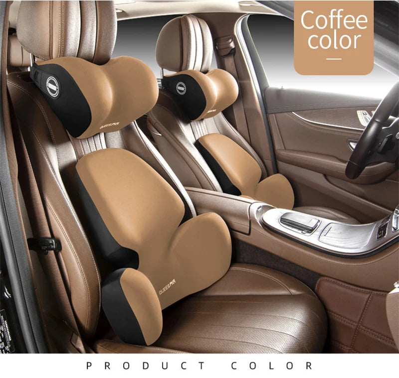 High Quality Universal Car Headrest Cushion Car Seat Neck Pillow Perforated Leather Breathable Lumbar Support Car Pillow