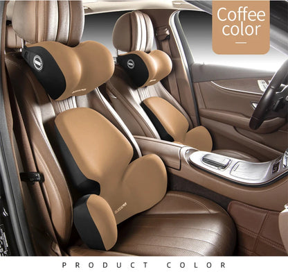 High Quality Universal Car Headrest Cushion Car Seat Neck Pillow Perforated Leather Breathable Lumbar Support Car Pillow