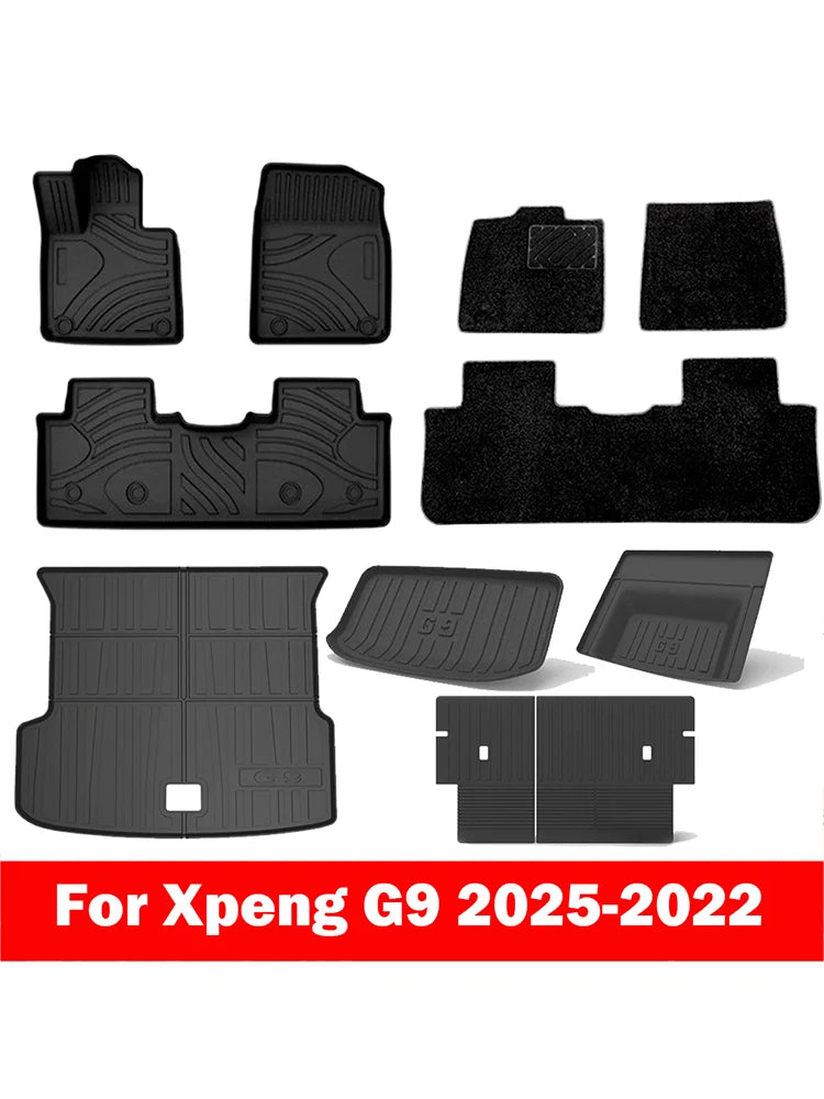 Tapis de sol et doublure de chargement en TPE pour Xpeng G9 2022 – 2024, doublures de sol toutes saisons, tapis de coffre en TPE, tampon étanche robuste LHD