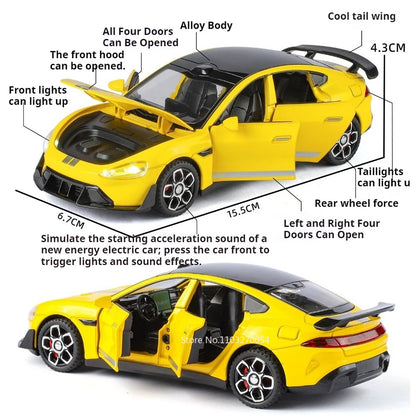 Modèle de voiture de sport en alliage SU7 Ultra BYD Yangwang U9, jouet moulé sous pression, roue arrière, traction avec son et lumière, véhicule de collection, loisirs, 1:32