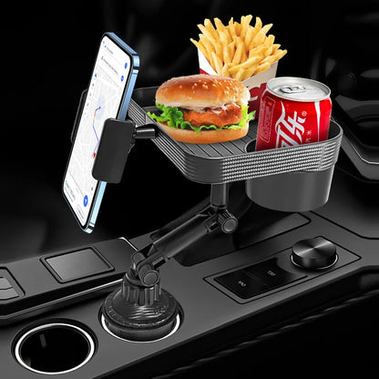 Plateau porte-gobelet réglable pour voiture, Table rotative à 360 degrés pour fente de téléphone, porte-boissons organisé pour aliments, accessoires de voiture