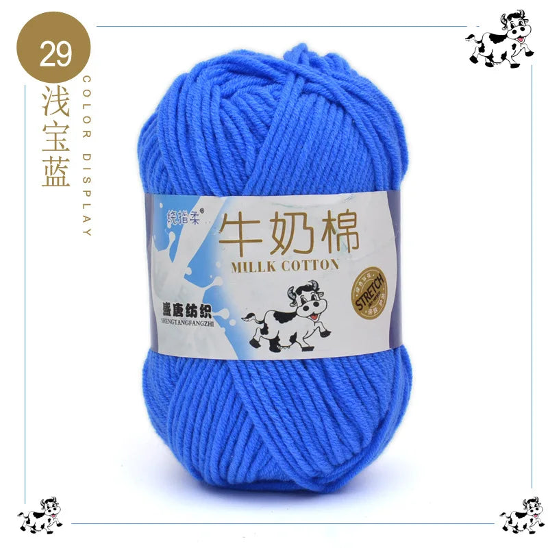 Fil à tricoter en coton au lait, 5 brins, 50g, pour bricolage de sacs de poupée, fil, écharpe, chaussettes