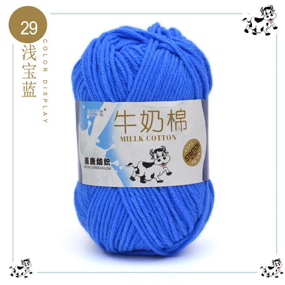Fil à tricoter en coton au lait, 5 brins, 50g, pour bricolage de sacs de poupée, fil, écharpe, chaussettes