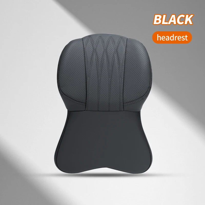 High Quality Universal Car Headrest Cushion Car Seat Neck Pillow Perforated Leather Breathable Lumbar Support Car Pillow