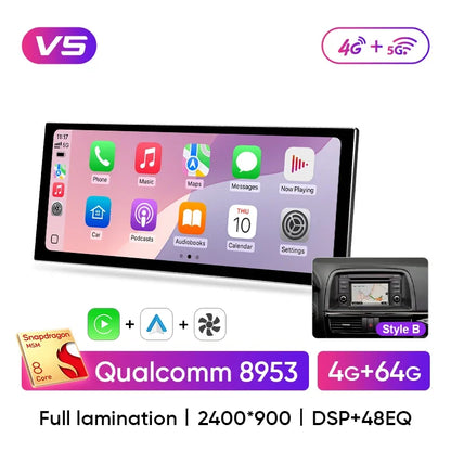 Ainavi 12.3 بوصة في راديو السيارة لمازدا CX5 CX-5 2012 2013 2014 2015 لاسلكي Carplay Android Auto كوالكوم 4G مشغل وسائط متعددة للسيارة