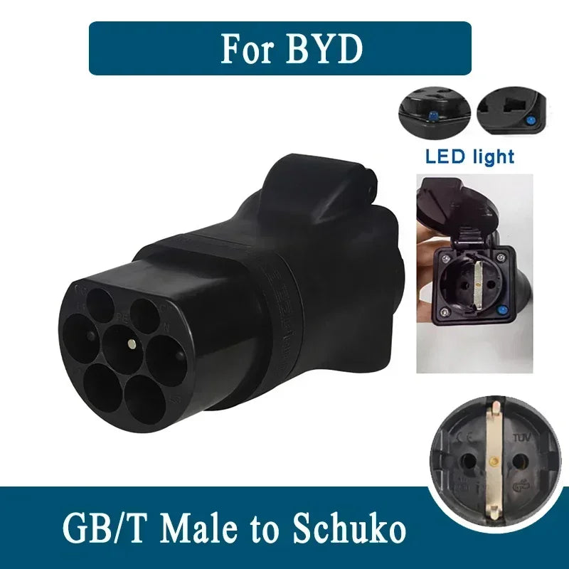 Câble de charge de décharge de voiture EV, adaptateur de station d'alimentation pour BYD Atto 3, prend en charge V2L, GB, T, mâle, femelle vers EU Schuko, V2L