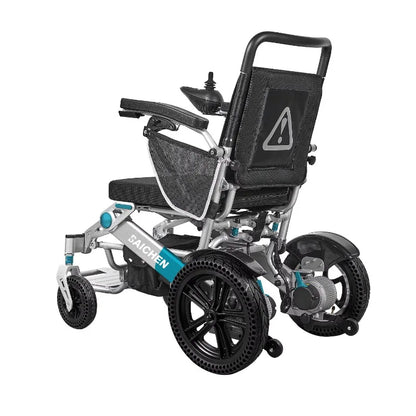 Fauteuil roulant pliable tout-terrain tout-terrain, télécommande, fauteuil roulant électrique de voyage en aluminium pour adultes handicapés
