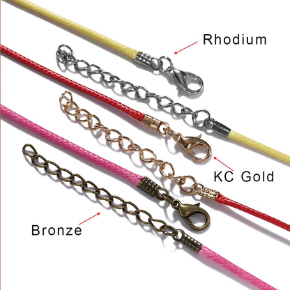 10 pièces/lot Dia 1.5/2mm cordon en cuir collier avec fermoir corde tressée réglable pour la fabrication de bijoux collier à faire soi-même Bracelet fournitures
