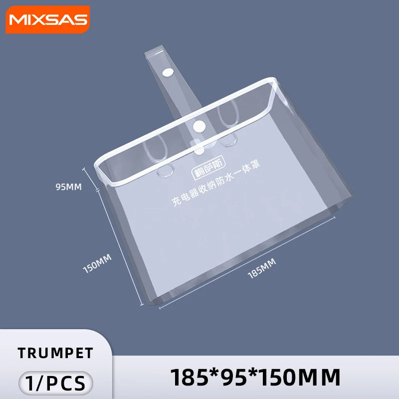 MIXSAS – sac étanche pour chargeur de voiture électrique en PVC, sac polyvalent pour chargeur EV, housse de protection contre la pluie, prise extérieure, boîte de protection anti-poussière