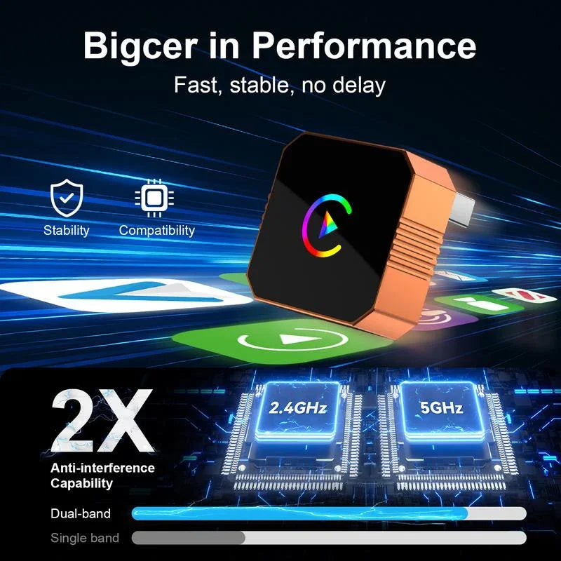 Adaptateur sans fil CarPlay Android Auto Pro3.0 2 en 1 Boîte d'infodivertissement automobile 2026 Nouveau Plug & Play Connexion rapide automatique