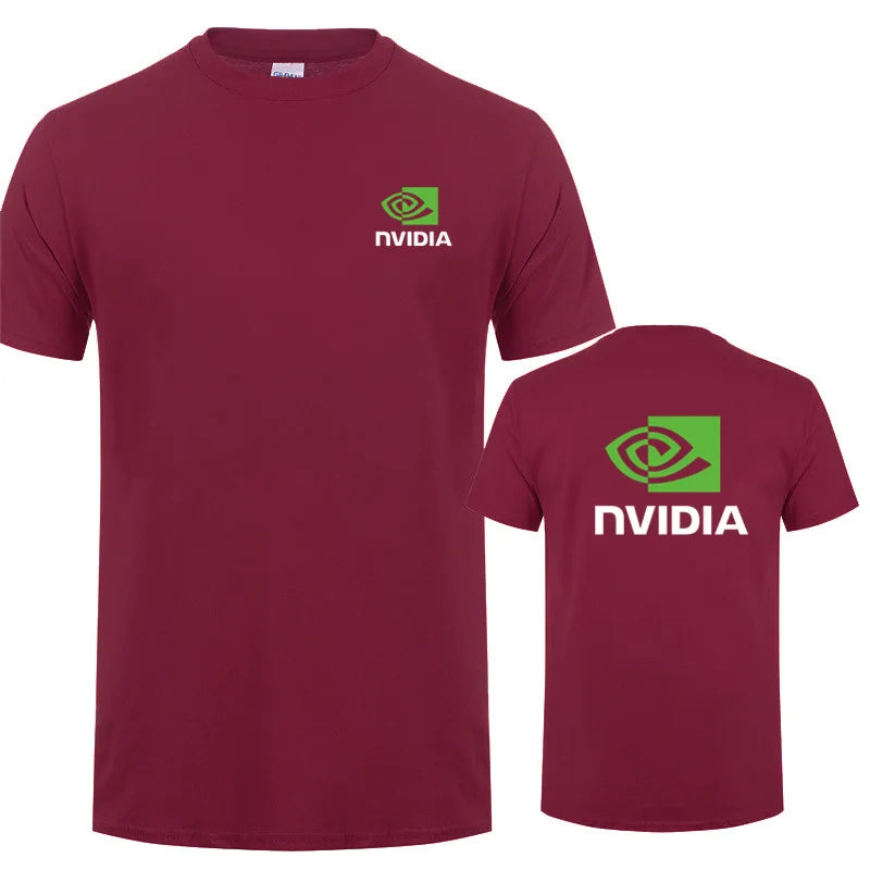 تي شيرت Nvidia رجالي صيفي بأكمام قصيرة قطن Nvidia تي شيرت رجالي كبير الحجم LH-033