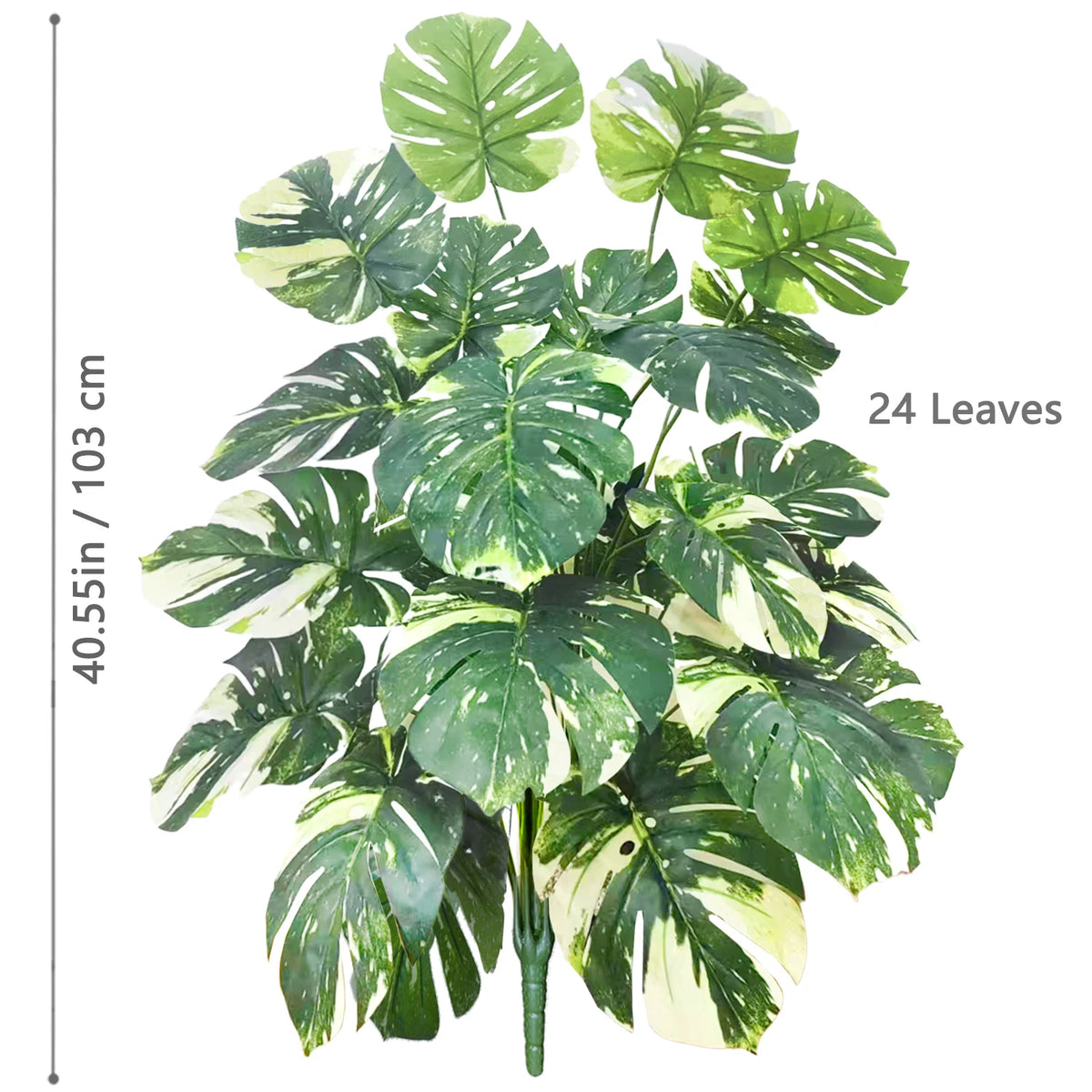 ورقة Monstera اصطناعية بلاستيكية، نبات مزيف للزينة بوعاء، مناسبة لديكور المنزل، 60-100 سم