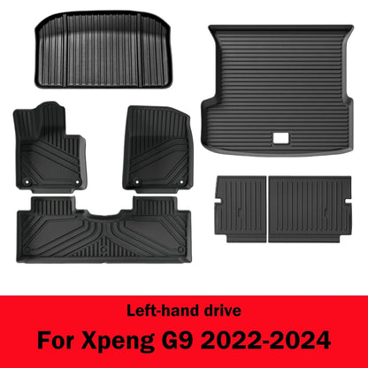 Tapis de sol 3D TPE pour Xpeng G9, tapis de coffre, doublure de cargaison, imperméable, inodore, toutes saisons, polymères, LHD, 2022-2024