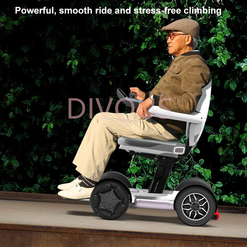 Modèle Premium 20AH batterie au Lithium Bluetooth adultes chaise roulante électrique pliante pour handicapés fauteuil roulant pliable à distance