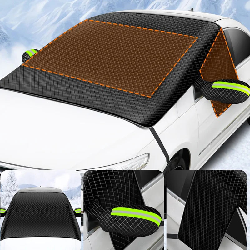 Bouclier de neige pour pare-brise de voiture d'extérieur, avec fenêtre magnétique d'hiver, couverture de neige universelle pour pièces extérieures automobiles