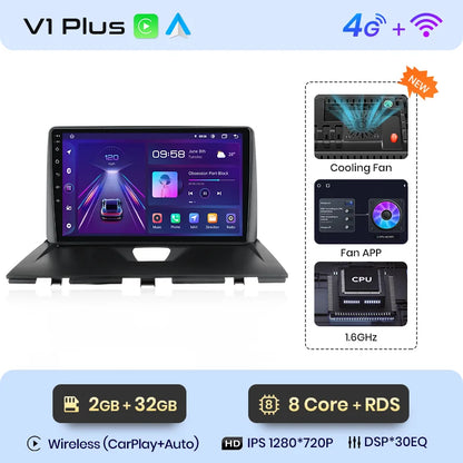 Junsun-V1 AI Voice Wireless CarPlay Android Auto Radio, KIT Rods 2007, 2008, 2009, 2010-2016, 4G, Système intelligent de voiture, GPS
