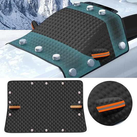 Couverture de pare-brise de voiture, 1 à 2 pièces, pare-soleil magnétique épais pour neige, demi-couvercle anti-gel, protection en verre, accessoires automobiles