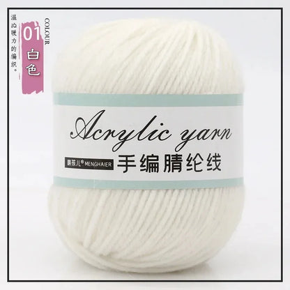 Fil tricoté en acrylique mélangé à 4 brins, avec crochet pour pull, chaussures, pantoufles, écharpe, démarreur tissé à la main pour débutants