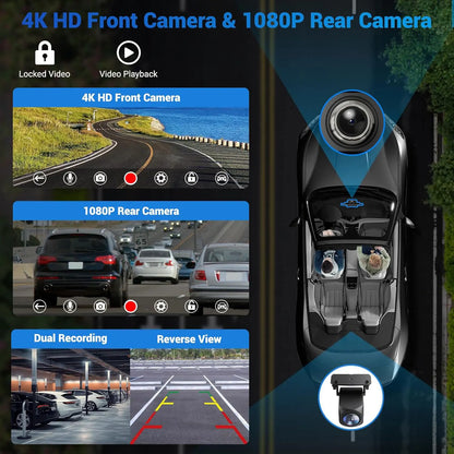 Jansite Portable 11.26 inch 4K DVR Wireless CarPlay and Android Auto Dash Cam Car Screen Video Recorder 5G WIFI Navigation