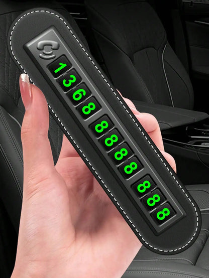 Panneau de stationnement temporaire pour voiture – Carte de contact de téléphone réutilisable à 11 chiffres avec chiffres lumineux, ajustement universel pour tous les véhicules