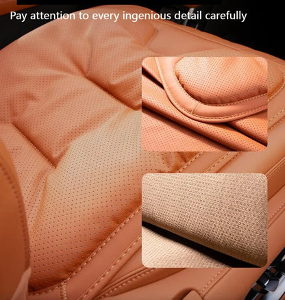 Housse de siège de voiture universelle en cuir, housse de coussin de taille pour siège de voiture, quatre saisons, coussin de Protection pour sièges intérieurs automobiles, accessoire de voiture
