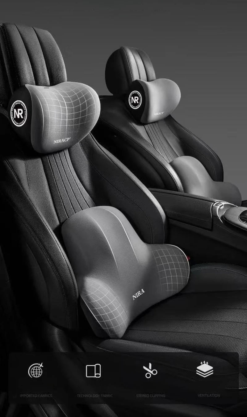 Oreiller de Protection du cou en mousse à mémoire de forme pour voiture, coussin de dossier lombaire, coussin d'appui-tête de voiture