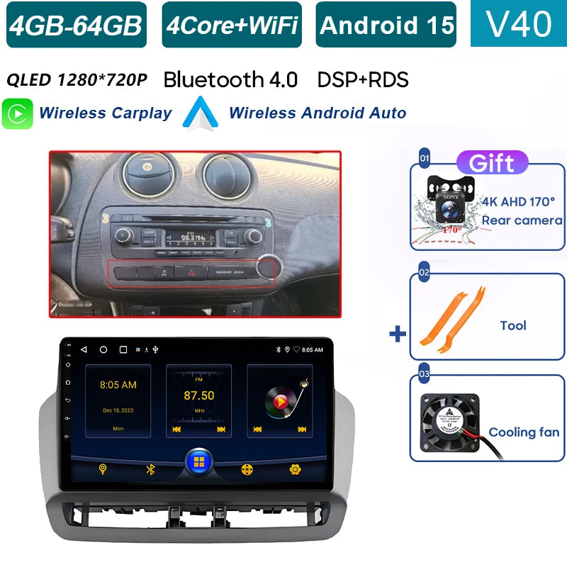 Écran tactile QLED de Navigation GPS pour Seat Ibiza 2012 – 2015, Android Auto Radio, lecteur vidéo multimédia de voiture, 5G, WIFI, BT, sans DVD 2din