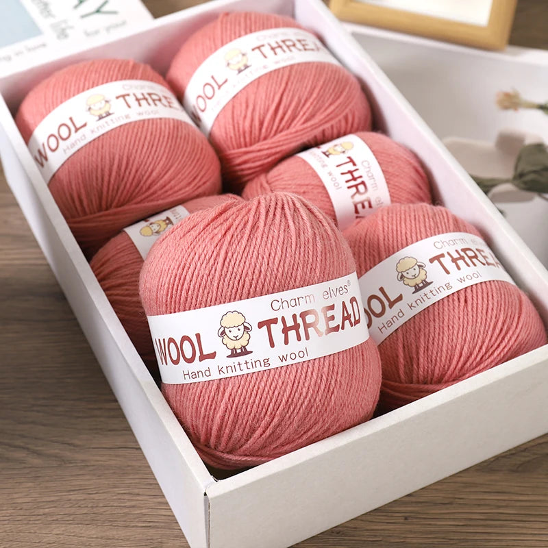 Fil de laine d'aldéhyde moyen, production de bricolage fin, tricoté à la main, pull chaud à la mode, écharpe et chapeau, boule de fil, 500g