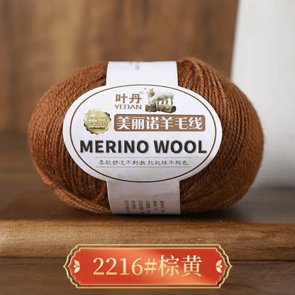 Rouleau de fil de laine mérinos doux pour bébé, 50g/rouleau, 100M, anti-boulochage, bricolage, tricot à la main, écharpe au Crochet, vêtements, chapeaux