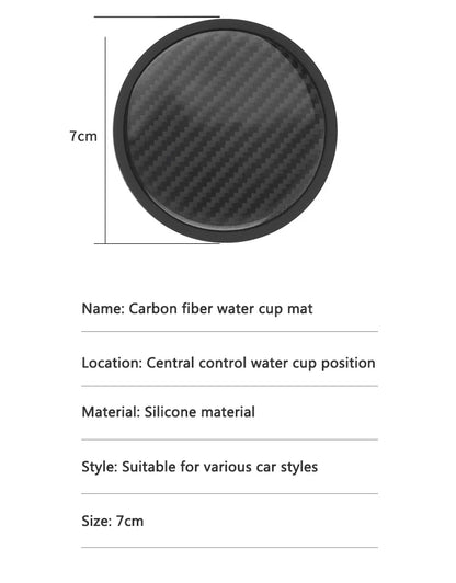 2 قطعة من بساط أكواب المياه المصنوع من ألياف الكربون غير القابل للانزلاق للسيارة لـ Chery Omoda C5 Crossover Omoda 5 FX BX EX GT 2022 – 2025، إكسسوارات