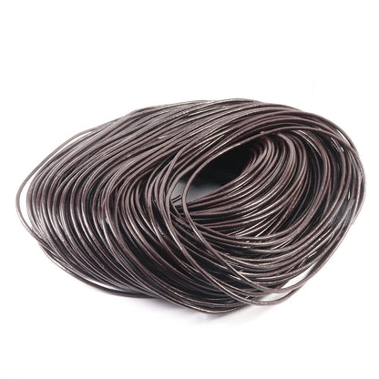 Cordons ronds en cuir de vache véritable, 2 à 5 mètres/lot, 1 à 5mm, pour la fabrication d'ornements, artisanat, vêtements, accessoires de charme