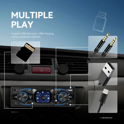 Leekooluu autoradio 1Din Audio Bluetooth stéréo lecteur MP3 récepteur FM Support téléphone charge AUX/USB/TF carte dans Dash lecteur Mp3