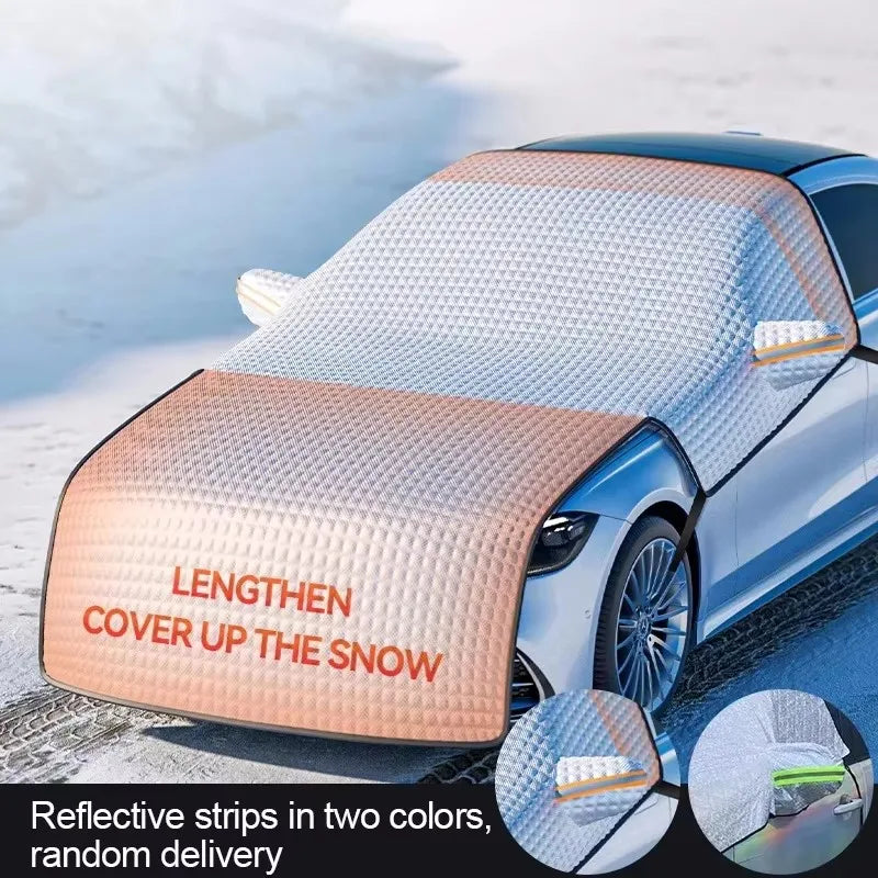 Bouclier de neige pour voiture, pare-brise avant, couverture contre la neige, le gel et le gel, fenêtres en hiver avec housse de vêtements épaisse en hiver