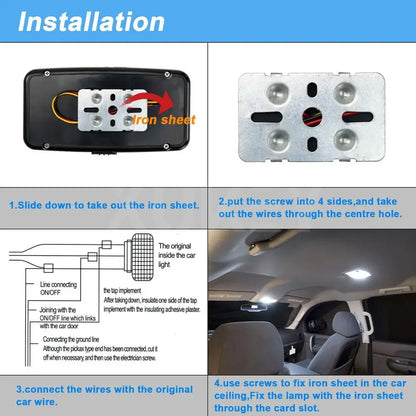 Plafonnier de toit intérieur de voiture, 36led, lampe de lecture universelle pour coffre, pièces de rechange