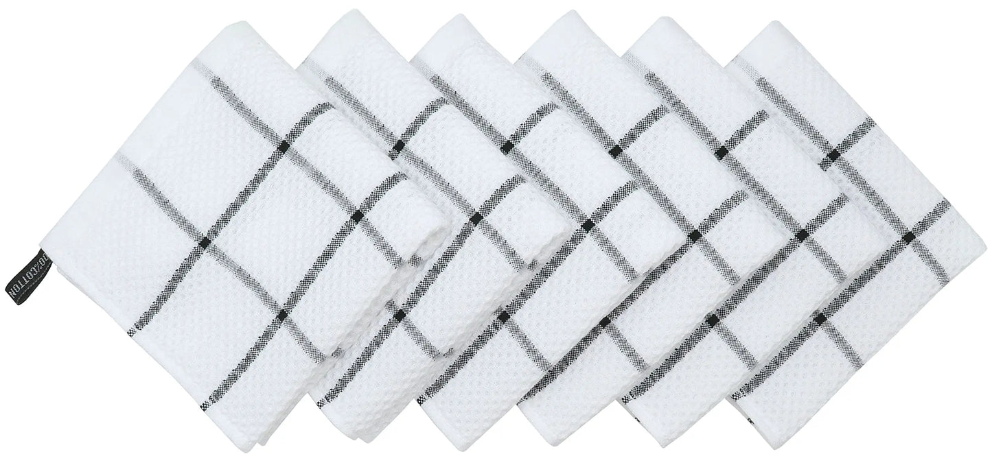Chiffons de cuisine en coton à carreaux, chiffons de cuisine, essuie-mains, débarbouillettes super douces et absorbantes, 12x12in, 6 paquets