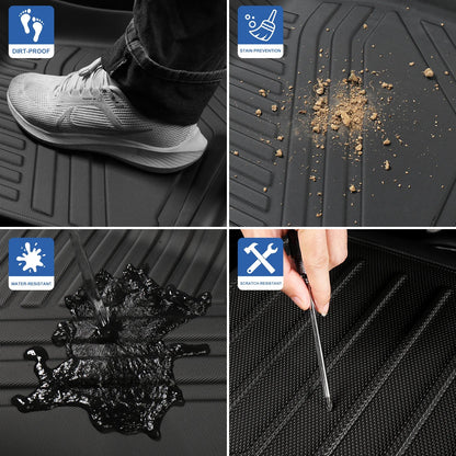 Pour BYD Shark 2025 2024 3D TPE tapis de sol tapis de coffre tous temps imperméable anti-dérapant arrière doublure de chargement tapis coussinets de pied noir
