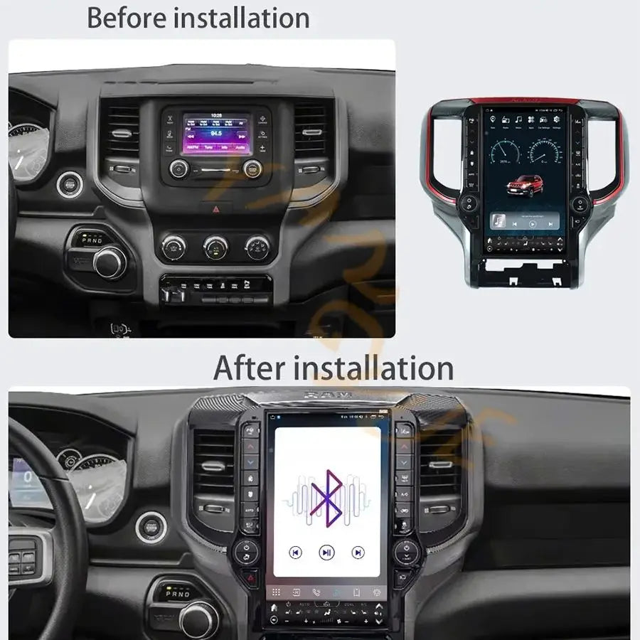 Radio de Navigation stéréo avec écran Big Toch, pour Dodge Ram 2019 – 2023, lecteur vidéo multimédia Android, sans fil, Carplay Head Uint Auto