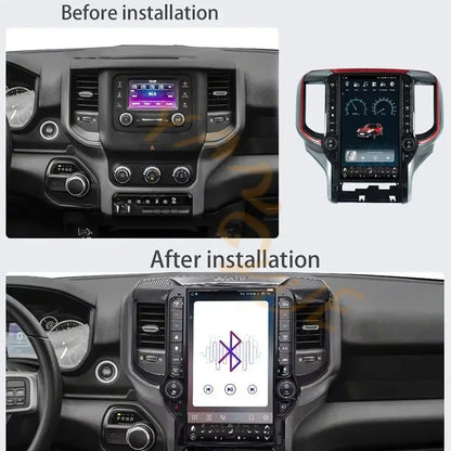 Radio de Navigation stéréo avec écran Big Toch, pour Dodge Ram 2019 – 2023, lecteur vidéo multimédia Android, sans fil, Carplay Head Uint Auto