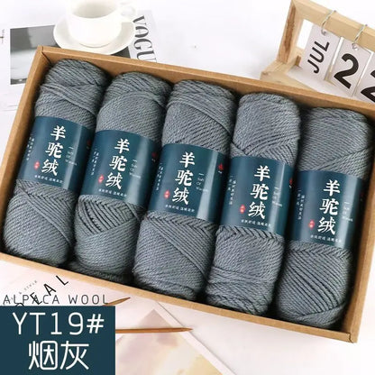 Fil de laine d'alpaga et cachemire, 500 g/ensemble, pour vêtements au Crochet, chapeaux, gants, moyennement épais, 3 plis, fil de laine tricoté à la main de haute qualité, gonflé